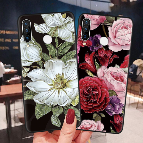 Coque à motif de roses en TPU, effet 3D, effet relief, pour Huawei P Smart 2022 Z P40 Pro + Plus P30 P10 P20 P9 Mate 10 30 20 Lite E Pro 2017 ► Photo 1/6