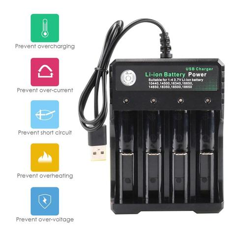 3.7 V 18650 chargeur Lithium Ion batterie USB charge indépendante Portable 18350 16340 14500 chargeur de batterie ► Photo 1/6