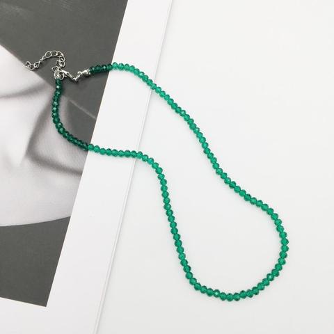 Collier en cristal 3x4 pour femmes, bijou ras du cou brillant, plusieurs couleurs, nouvelle mode, 2022 ► Photo 1/6