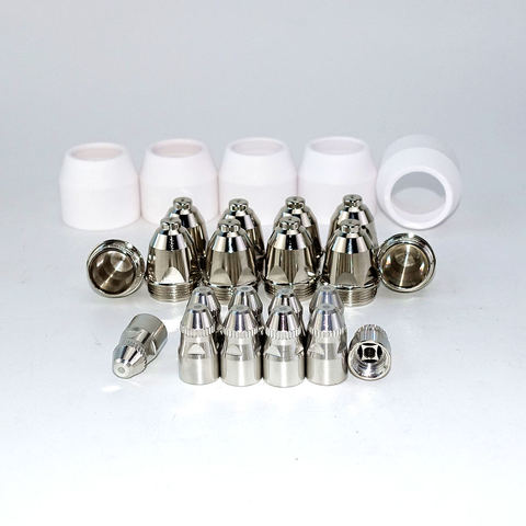 25 pièces P80 Plasma coupe torche consommable coupe CNC 60A 80A 100A P80 Plasma torche bouclier tasse pointe électrode buse ► Photo 1/6