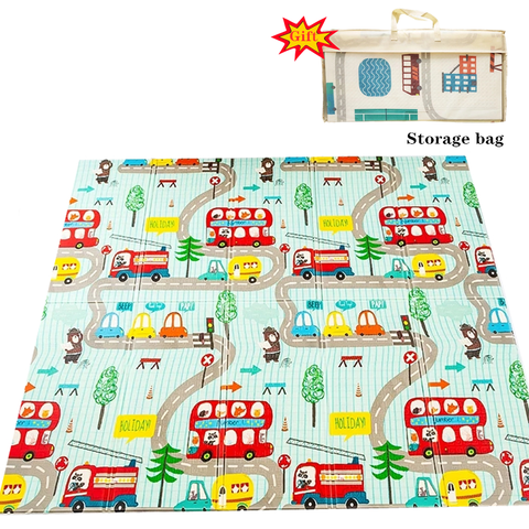 Léger pliable imperméable Portable multifonction plancher enfant en bas âge nourrissons tapis réversible bébé tapis de jeu Double face ramper tapis ► Photo 1/6