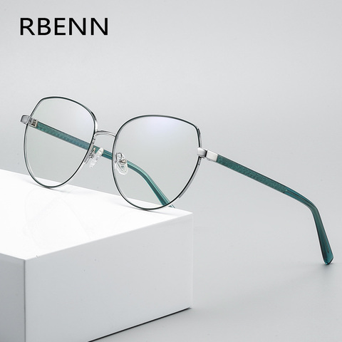 RBENN – lunettes de lecture œil de chat pour femmes, monture métallique, bloquant la lumière bleue, + 0.5 0.75 1.25 1.75 2.25 2.75 5.0 ► Photo 1/6