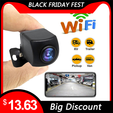 Caméra de sauvegarde de voiture WiFi sans fil HD 1080P caméra de vue arrière IP67 étanche Auto sauvegarde caméra de voiture pour IOS Android téléphones ► Photo 1/6