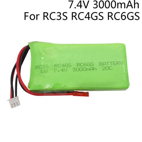 Batterie Lipo 7.4 V 3000mah 2S 20C, avec connecteur JST pour Radiolink RC3S RC4GS RC6GS transmetteur, li-polymère 7.4 v 3000mAh, 1 pièce ► Photo 1/6