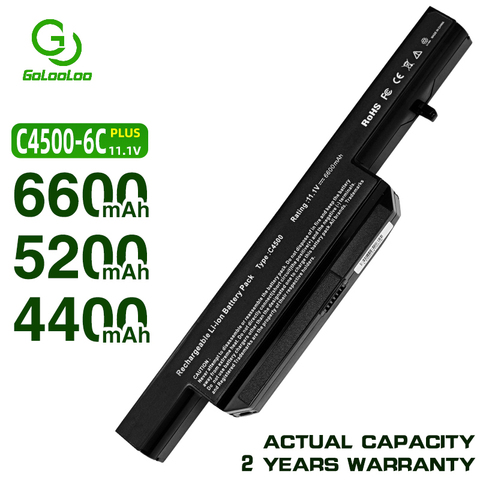 Golooloo – batterie 6 cellules pour Clevo C4500BAT-6 C4500BAT 6 B4100M C4500 C4500BAT6 B4105 B5100M B5130M W150 W240C W240HU W250H ► Photo 1/6