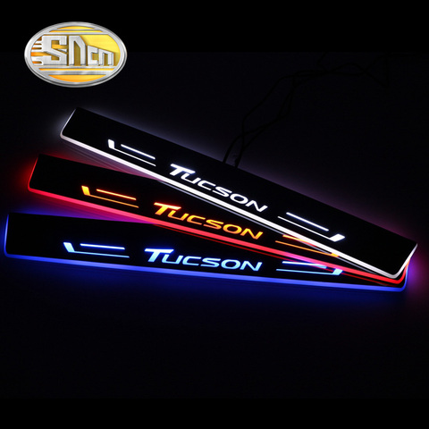 SNCN-seuil de porte de voiture LED, pour Hyundai Tucson 2015 - 2022, Ultra-fin, acrylique dynamique, lumières LED de bienvenue éraflures, pédale de plaque ► Photo 1/6