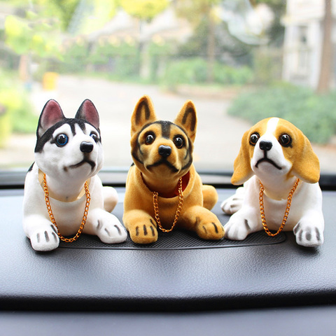 Voiture poupée Husky Beagle St Bernard berger secouer tête chien décoration voiture décoration intérieure mignon créatif cadeau ornement de table ► Photo 1/6