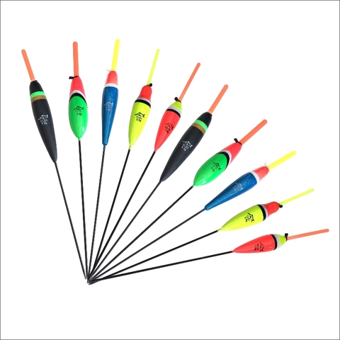 10 pièces/lot pêche flotteur ensemble bouée Bobber bâton poisson attirail Vertical 1g 2g 2.5g 4g 5g mélange taille couleur pour carpe accessoires de pêche ► Photo 1/6