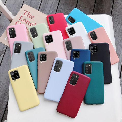 Coque de téléphone en Silicone de couleur bonbon pour samsung galaxy A12 A42 A52 A72 A32 5G M02S A02S M31s Coque arrière en Tpu souple mat ► Photo 1/6