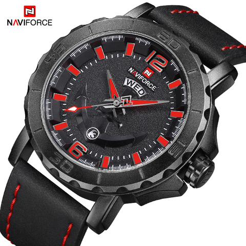 NAVIFORCE – montre-bracelet étanche pour hommes, bracelet en cuir, style militaire, Sport, à Quartz ► Photo 1/6