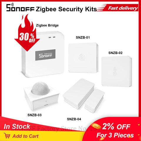 Pont SONOFF Zigbee/interrupteur sans fil SNZB-01/capteur d'humidité de la température de SNZB-02/capteur de mouvement SNZB03/capteur de fenêtre de porte SNZB04 ► Photo 1/6