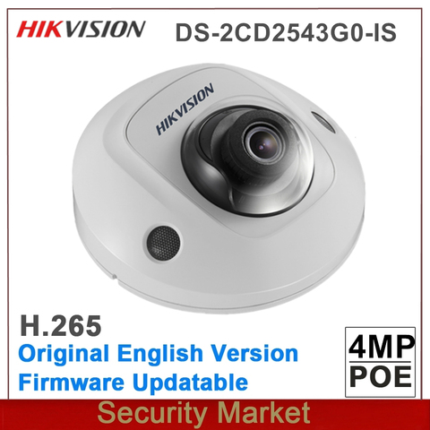 Hikvision – Mini caméra de surveillance dôme IP WDR IR 4MP H265 POE DS-2CD2543G0-IS, remplace le modèle DS-2CD2542FWD-IS Audio i/o, produit d'origine ► Photo 1/1