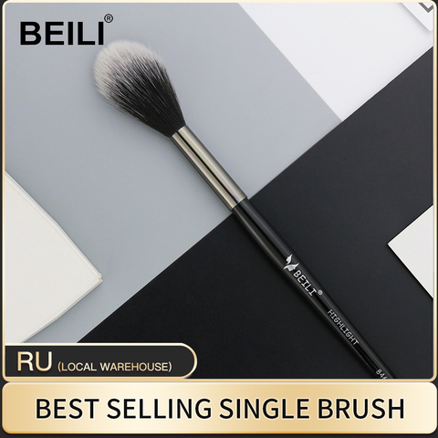 BEILI – pinceaux de maquillage synthétiques professionnels, 1 pièce, noir, surligneur, mélange de Blush, sourcils, Eyeliner ► Photo 1/6