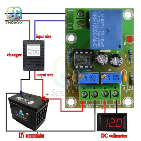 Panneau de commande de charge de batterie 12V, Module de commande d'alimentation de chargeur Intelligent, panneau de charge automatique/interrupteur d'arrêt, XH-M601 ► Photo 1/6