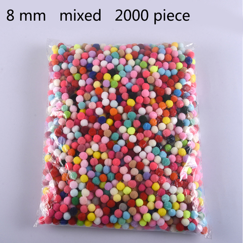 Pompons souples en fourrure de 8mm, 2000 pièces, artisanat, vêtements, couture, tissu, fournitures, décoration de maison et de mariage, jouets, vente en gros ► Photo 1/6