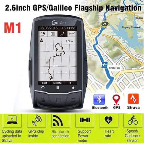 Meilan-compteur vélo avec Navigation GPS sans fil M1, 2.6 pouces, ordinateur pour cyclisme, vtt, compteur de vitesse, Bluetooth 4.0, ordinateur de vélo, odomètre ► Photo 1/6