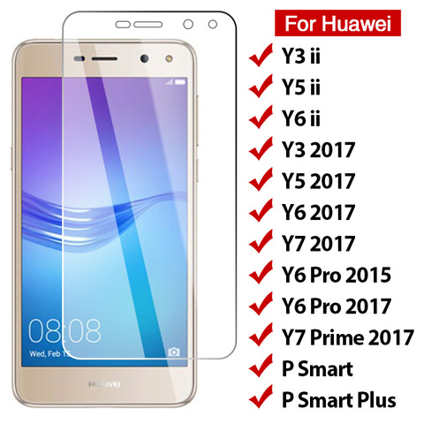 2 écrans HD en verre trempé, pour Huawei P Smart Plus Y6 ii Y3 ii Y6 Pro 2017 Y3 2022 Y7 ► Photo 1/6