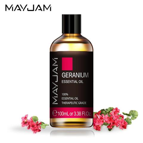 100ML géranium pur naturel huiles essentielles pour le soulagement Migraine Massage arôme huile romarin cannelle cèdre citronnelle arbre à thé ► Photo 1/6