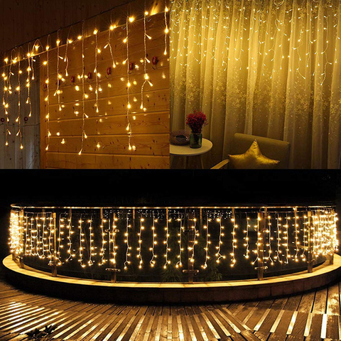 Réseau de LED maille fée chaîne 31V tension sûre 192 LED s 3x2m fenêtre jardin décoratif guirlande lumières pour noël en plein air mariage ► Photo 1/6