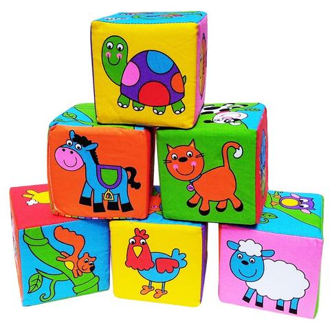 Enfants tissu blocs de construction nouveau bébé bébé tissu poupée doux hochet début éducatif bébé jouet doux en peluche ensemble Cube ► Photo 1/6