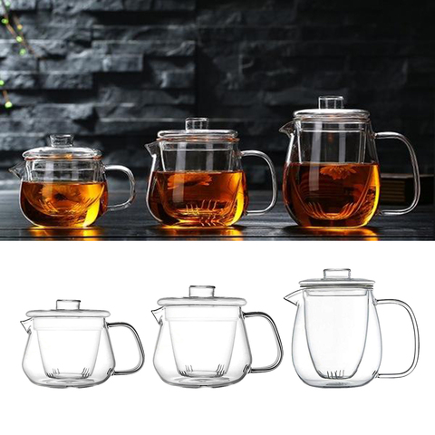 Théière en verre transparent bouilloire théière avec infuseur amovible lavable au lave-vaisselle ► Photo 1/6