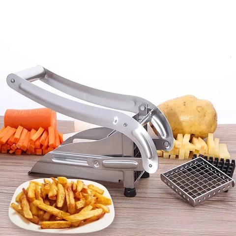 Coupe-frites en acier inoxydable, trancheuse de légumes et de pommes de terre, avec Option de coupe de taille de 2 lames, pour Gadgets de cuisine de friteuse à Air ► Photo 1/6