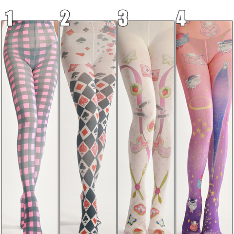 Harajuku – collants à motif de tatouage pour femmes, bas à la mode, pantalon de fête, Lolita, mignon, Kawaii ► Photo 1/6