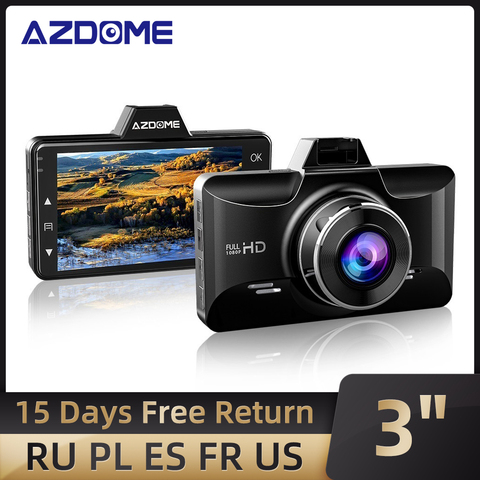 AZDOME – caméra de tableau de bord FHD 1080P avec Vision nocturne, caméra de tableau de bord avec écran IPS de 3 pouces pour voitures, moniteur de stationnement DVR ► Photo 1/6