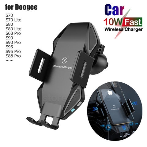 Chargeur sans fil de voiture rapide Qi 10W pour Doogee S95 S90 S90C S88 S68 Pro S60 S70 Lite BL9000 support pour téléphone de voiture à serrage automatique ► Photo 1/6