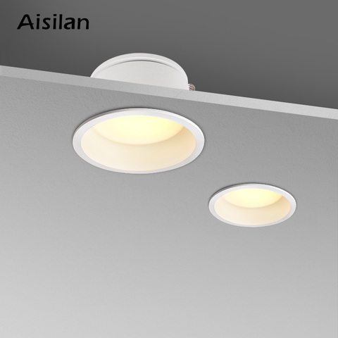 Aisilan Led Downlight mat doux Anti-éblouissement encastré Downlight en Aluminium plafonnier étroit côté étanche Spot ► Photo 1/6