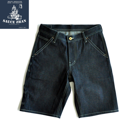 SauceZhan-short en jean pour homme, vêtement en Denim brut, coupe longue aux genoux, Indigo droit, 266XX, décontracté ► Photo 1/5