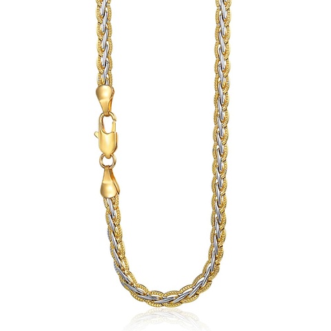 Trendsmax-collier pour hommes et femmes, 3/4mm 45 à 60cm, collier rempli d'or, chaîne à maillons de blé, bijoux à la mode, cadeau, GN411 ► Photo 1/6
