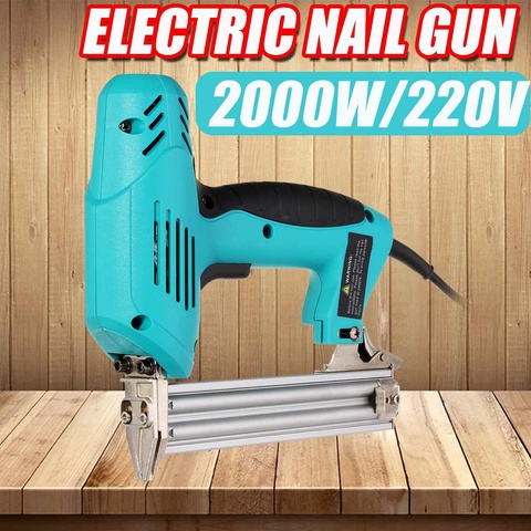 2000W 10-30mm électrique pistolet à ongles 220V outils de travail du bois électrique droit agrafe clou pour meubles clouage agrafeuse tireur ► Photo 1/6