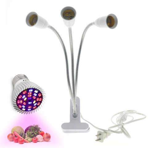 LED élèvent le spectre complet de lumière avec le support de lampe E27 lampes Phyto clipsables 18/28/40/78/120LED s pour la croissance de fleurs de plantes d'intérieur ► Photo 1/6