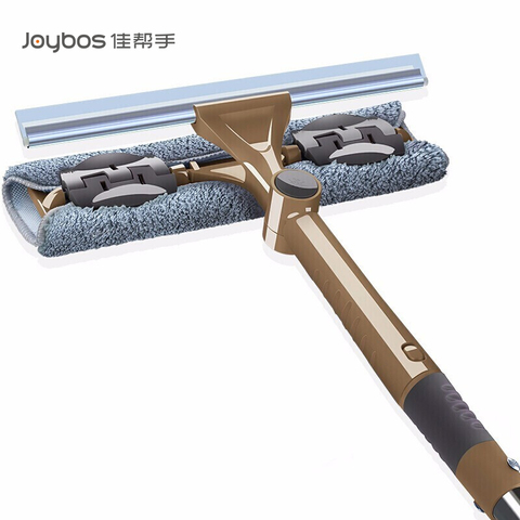 JOYBOS outil de nettoyage de verre tige télescopique Double face nettoyeur de vitres raclette essuie-glace longue poignée brosse à tête rotative JBS12 ► Photo 1/6