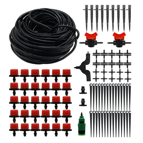 Jardin Irrigation Set 108 pcs 20 m 4/7mm Tuyau BRICOLAGE Jardinage Arrosage Tête Tuyau Support Rapide Interface trou Perforateur Plug Tee ► Photo 1/6