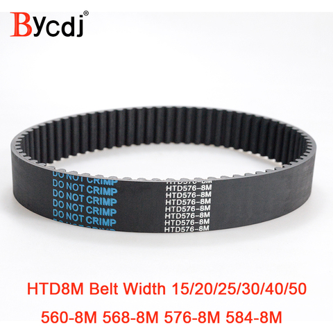 HTD 8M courroie synchrone C = 560/568/576/584 largeur 15/20/25/30/40mm dents 70 71 72 73 HTD8M courroie de distribution 560-8M 584-8M ► Photo 1/6