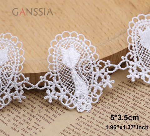 Dentelle en coton crocheté chat adorable, embellissement pour tissu brodé, bonne qualité, largeur: 5cm, 1yard/lot, ss-314 ► Photo 1/6