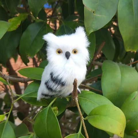 Hibou artificiel mignon, Animal en peluche Miniature réaliste, ornement de jardin, accessoire Photo, décoration de jardin, artisanat de bureau ► Photo 1/6