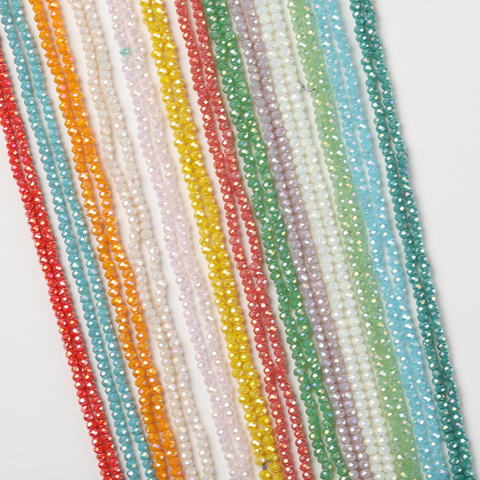 2x3mm nouvelle couleur brillante cristal Rondelle perles perles de verre pour la fabrication de bijoux bijoux bricolage perles en gros bijoux perles de rocaille ► Photo 1/6