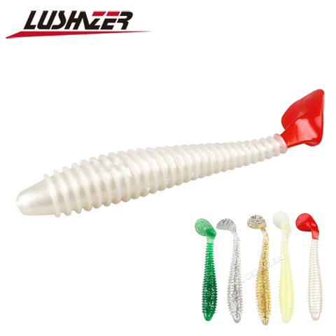 LUSHAZER – lot d'appâts artificiels souples en silicone pour la pêche à la carpe, pack de leurres pour attraper des poissons, avec wobbler, pour la pêche à la turlutte, 8.8g, 11cm, 5 pièces ► Photo 1/6