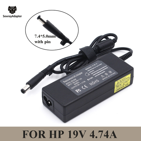 19V 4.74A 7.4*5.0mm 90W AC ordinateur portable adaptateur chargeur pour pour HP pavillon 6535s,6570b,6530s,6930p,6530b,ProBook 430 G1 ► Photo 1/5