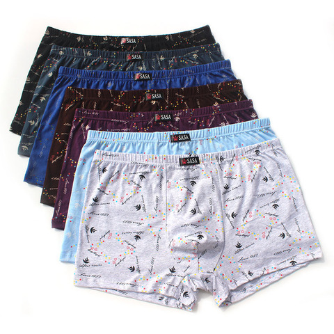 Boxers amples 100% coton pour hommes, 6 pièces/lot, quatre Shorts, caleçons, sous-vêtements respirants, confortables, imprimés ► Photo 1/6