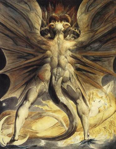Affiche imprimée de William Blake le grand Dragon rouge et la femme, peintures à l'huile, toile pour décoration de maison, Art mural ► Photo 1/5