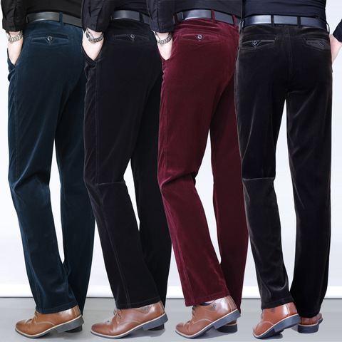 2022 automne hiver velours côtelé pantalon hommes pantalons de mode pantalon élastique force taille haute pantalon droit pantalon pour hommes classique ► Photo 1/5