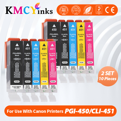 Kmcyencres 5 couleurs Compatible PGI 450 CLI 451 cartouche d'encre pour Canon PIXMA IP7240 MG5440 MG6340 MX924 MG7140 MG6440 imprimantes ► Photo 1/6