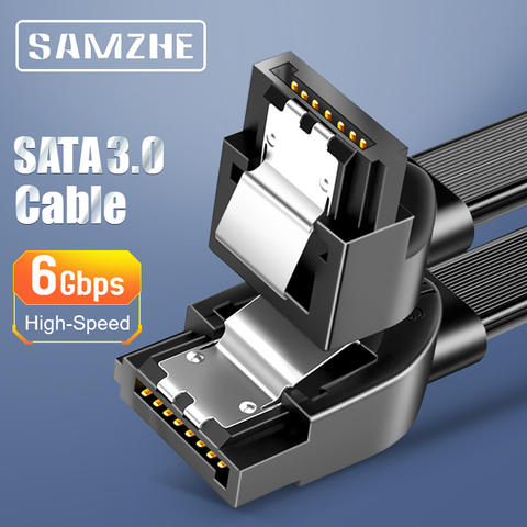 SAMZHE-câble SATA 3.0, adaptateur SSD, câble de courbure à 90 degrés pour connexion à l'ordinateur ► Photo 1/6
