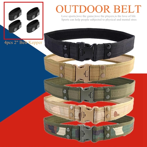 2 pouces ceinture tactique 130cm réglable en plein air randonnée Camping cyclisme ceinture Paintball entraînement ceinture pour hommes femmes ► Photo 1/6