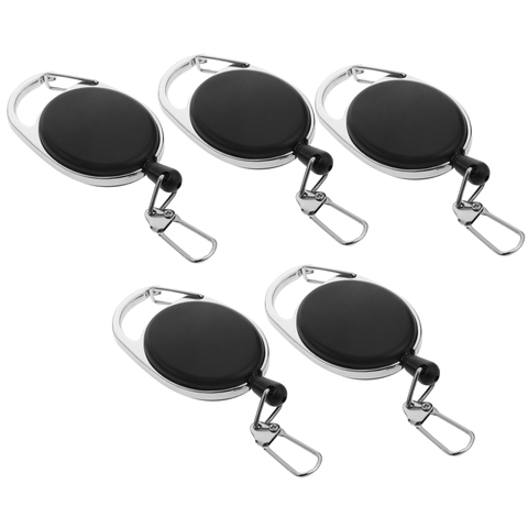 5pcs Durable  Nylon Porte-clés Pull Reel Porte-clés Retracteur ID Titulaire ► Photo 1/6