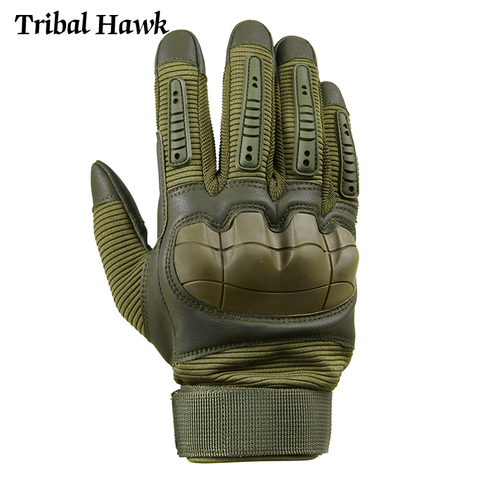 Gants tactiques écran tactile militaire Airsoft gants armée tir Combat Knuckle dur camouflage PU cuir complet doigt gants hommes ► Photo 1/6